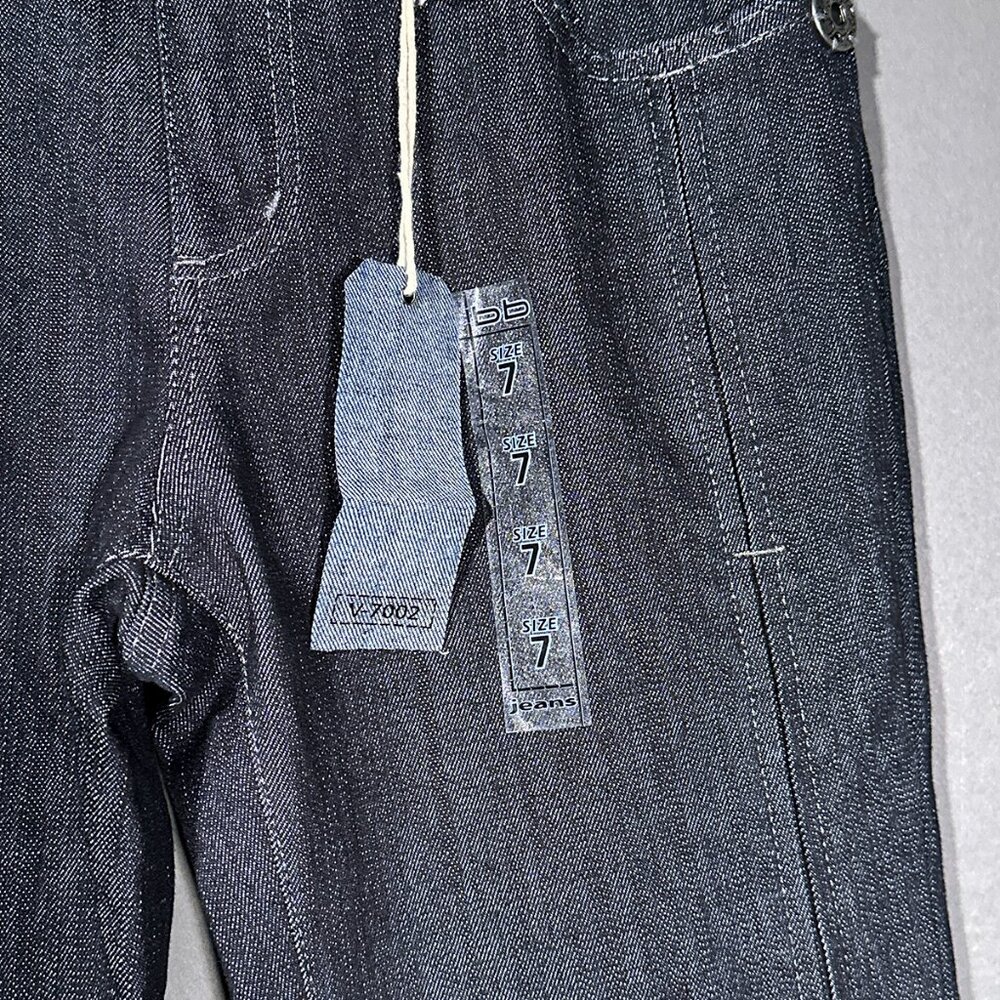 Boom Boom Jeans Dark Wash Denim With Silver Threads Juniors Size 7 - Picture 11 of 15